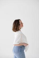 White Mom Cropped Tee