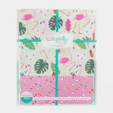 Feliz Flamingos/Candy Cane Eco Gift Wrap (Double Sided)
