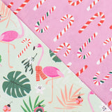Feliz Flamingos/Candy Cane Eco Gift Wrap (Double Sided)