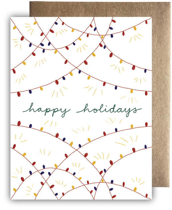 Happy Holiday Lights Recycled Paper Card