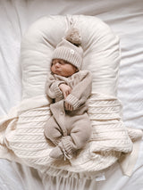 Cable Knit Baby Blanket - White