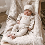 Cable Knit Baby Blanket - Beige