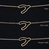 Recycled 14k Gold Wishbone Necklace