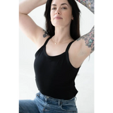 Black Organic Cotton Mom Tank