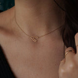 Recycled 14k Gold Wishbone Necklace