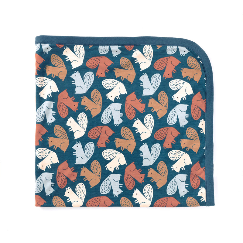 Bamboo Blend 2-ply Receiving Blanket - Squirrel Scurry