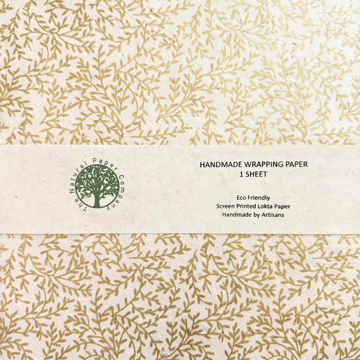 Handmade Lokta Wrapping Paper - Golden Vine
