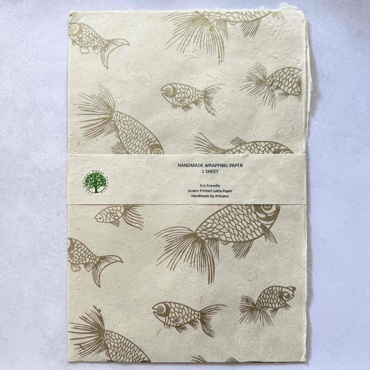Handmade Lokta Wrapping Paper - Koi