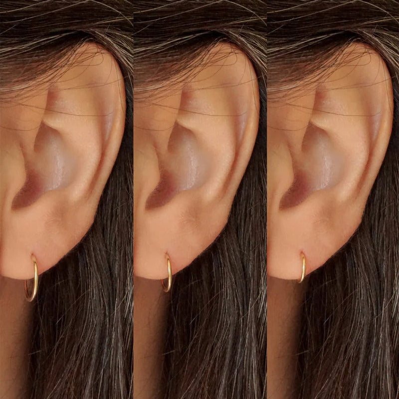 Recycled 14k Gold Huggie Hoops