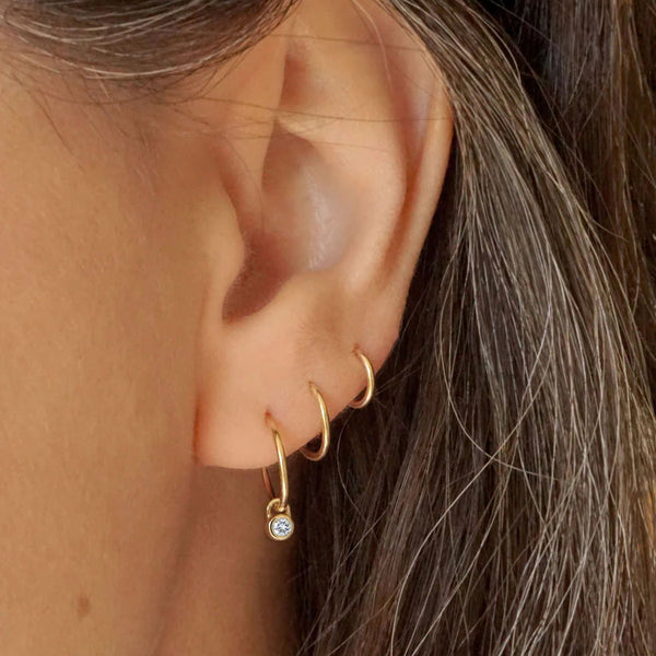 Recycled 14k Gold Huggie Hoops