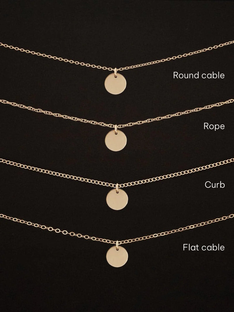 Recycled 14k Gold Tiny Coin Necklace