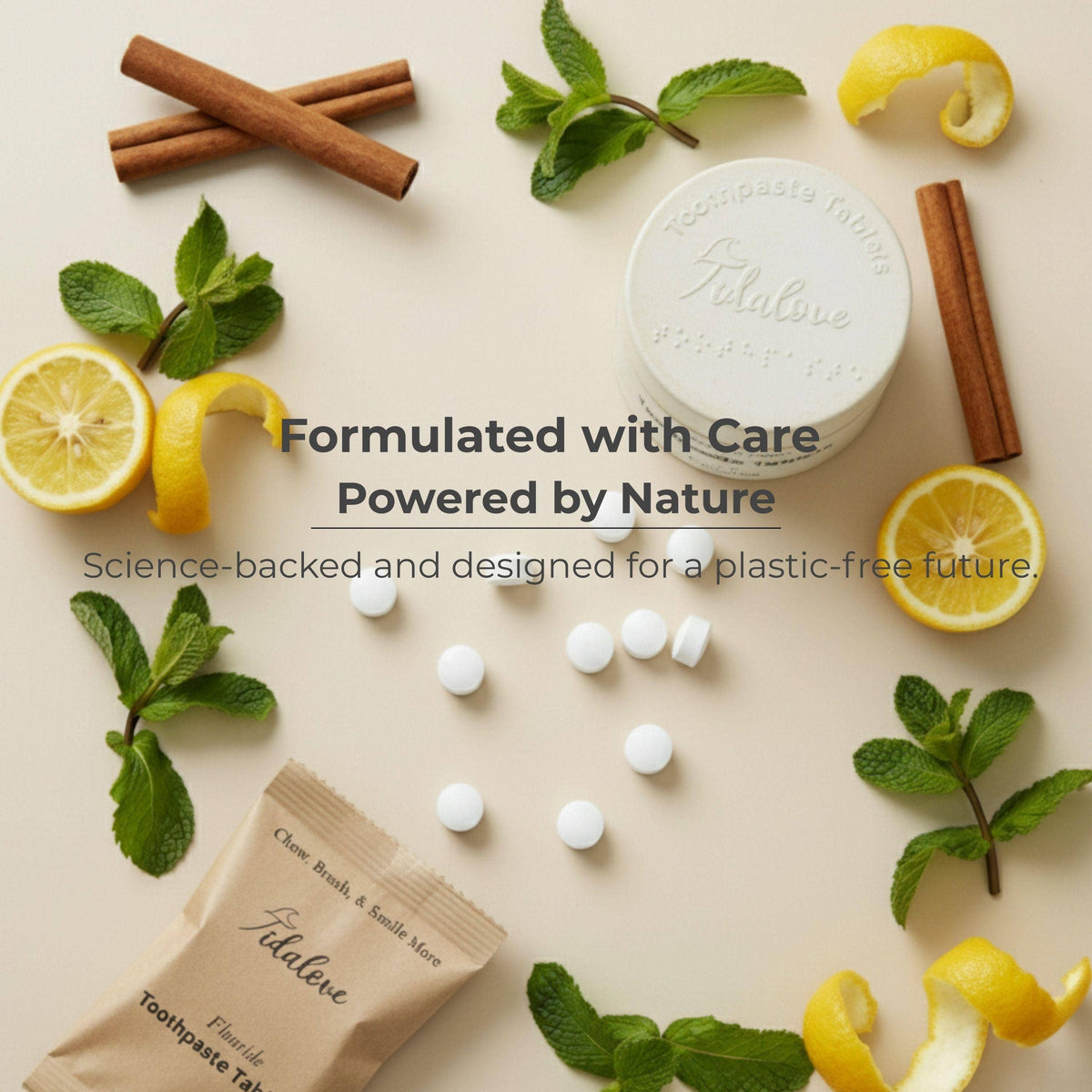 Fluoride Cool Mint Toothpaste Tablets
