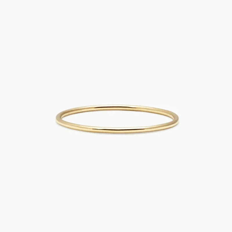 Recycled 14k Gold Smooth Band Ring (1mm)