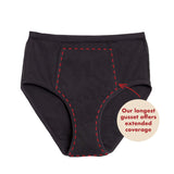 Extra Coverage High Waisted Period Underwear - Organic Cotton For Heavy Flows