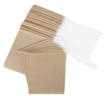 Empty Unbleached Compostable Tea Bags with Drawstring, 50 Count