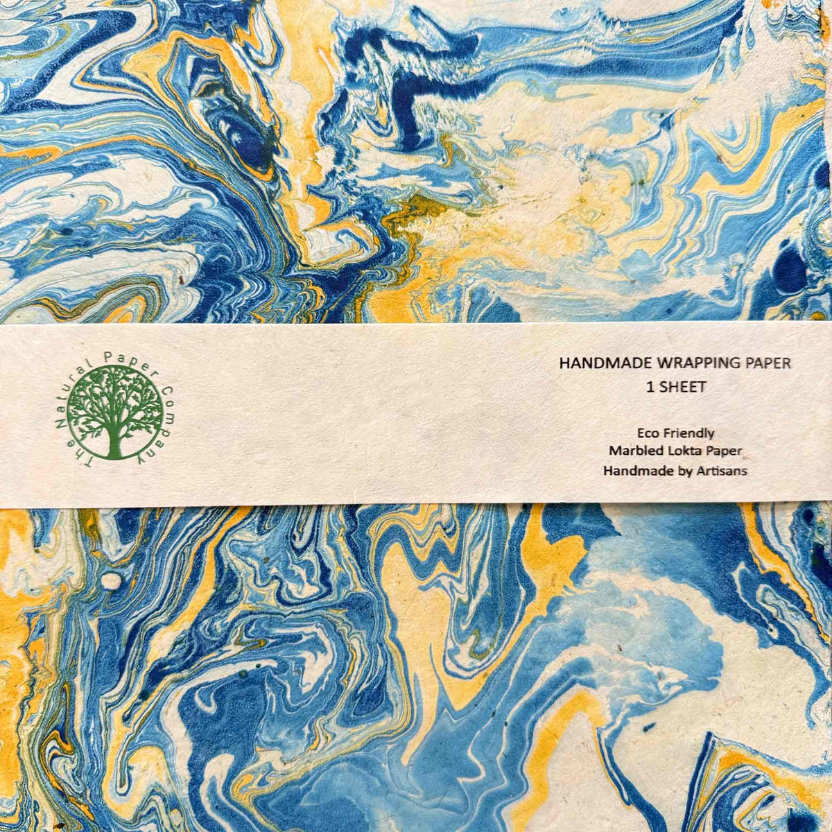 Handmade Lokta Wrapping Paper - Coast Marble