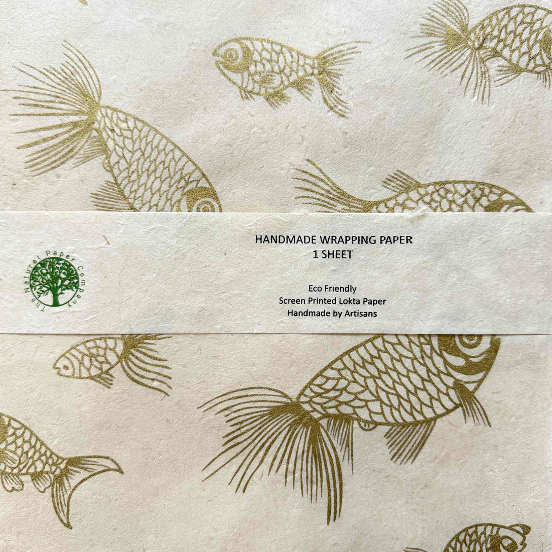 Handmade Lokta Wrapping Paper - Koi