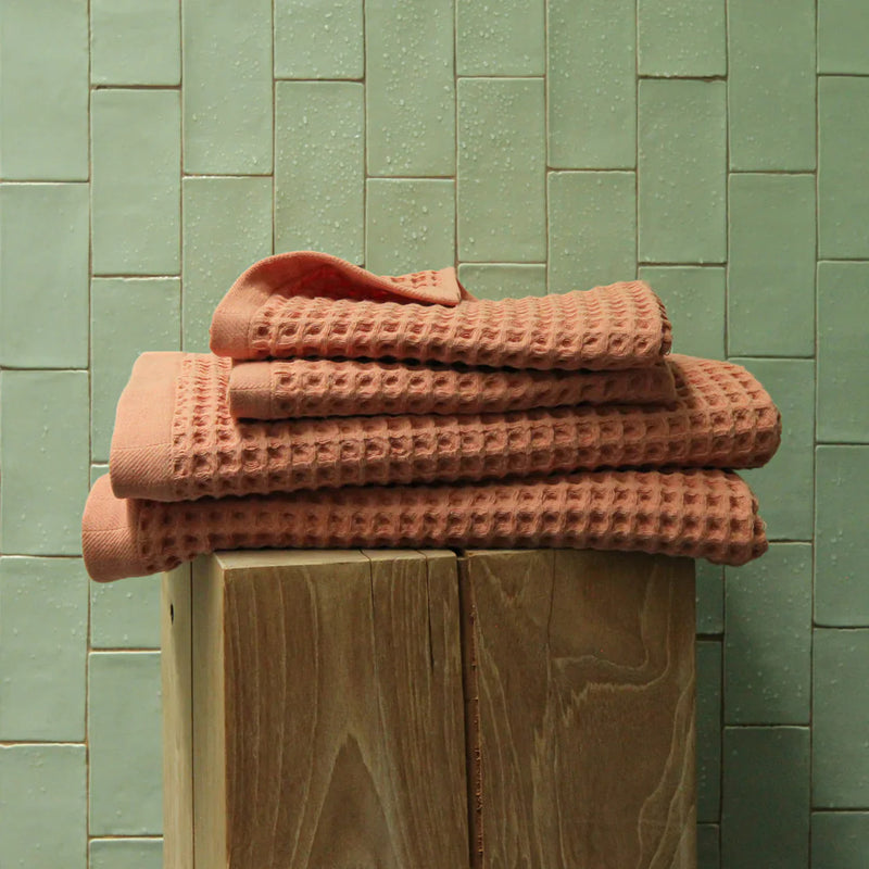 Set of 8 Organic Cotton Towels - Terra Cotta