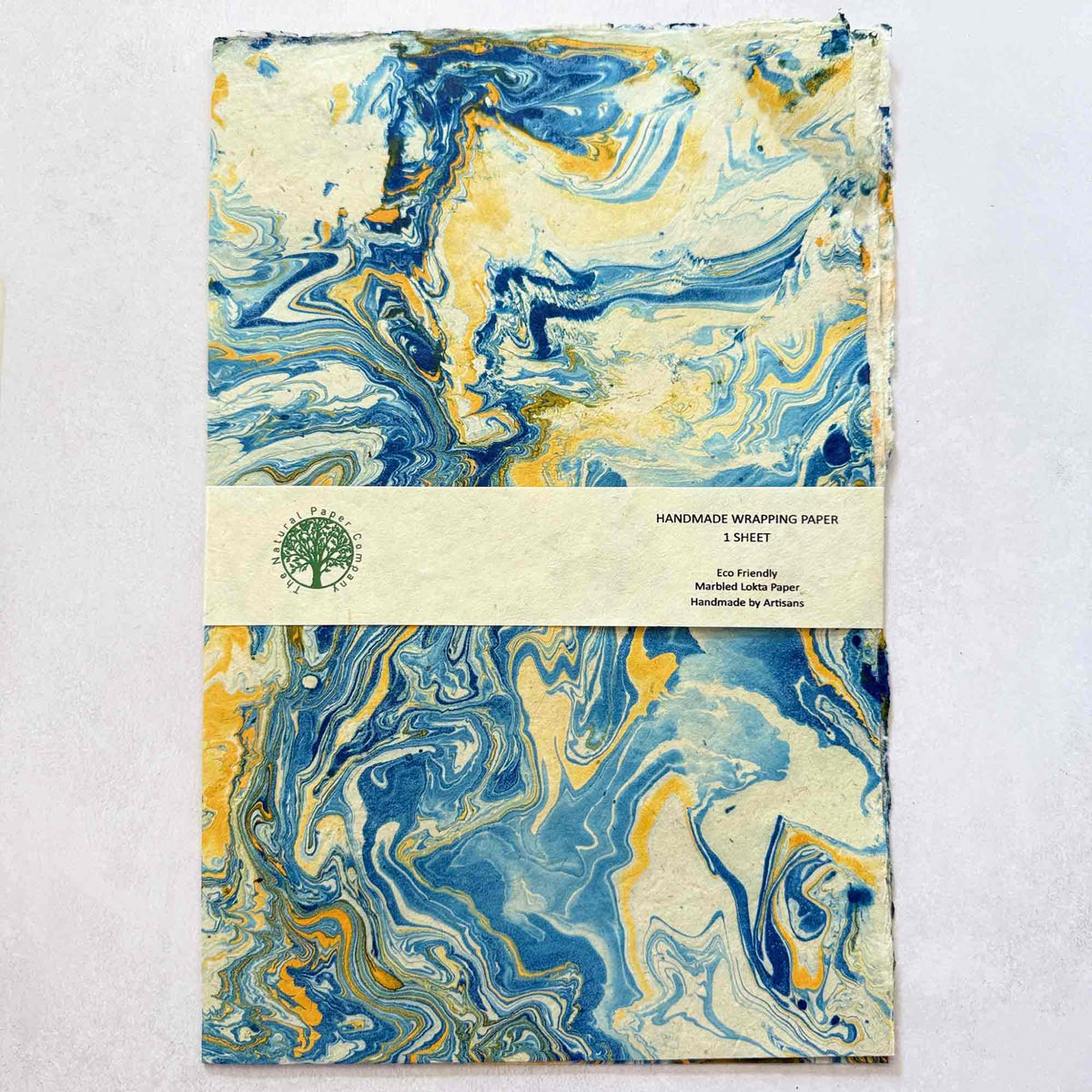 Handmade Lokta Wrapping Paper - Coast Marble