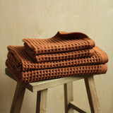 Set of 8 Organic Cotton Towels - Clay
