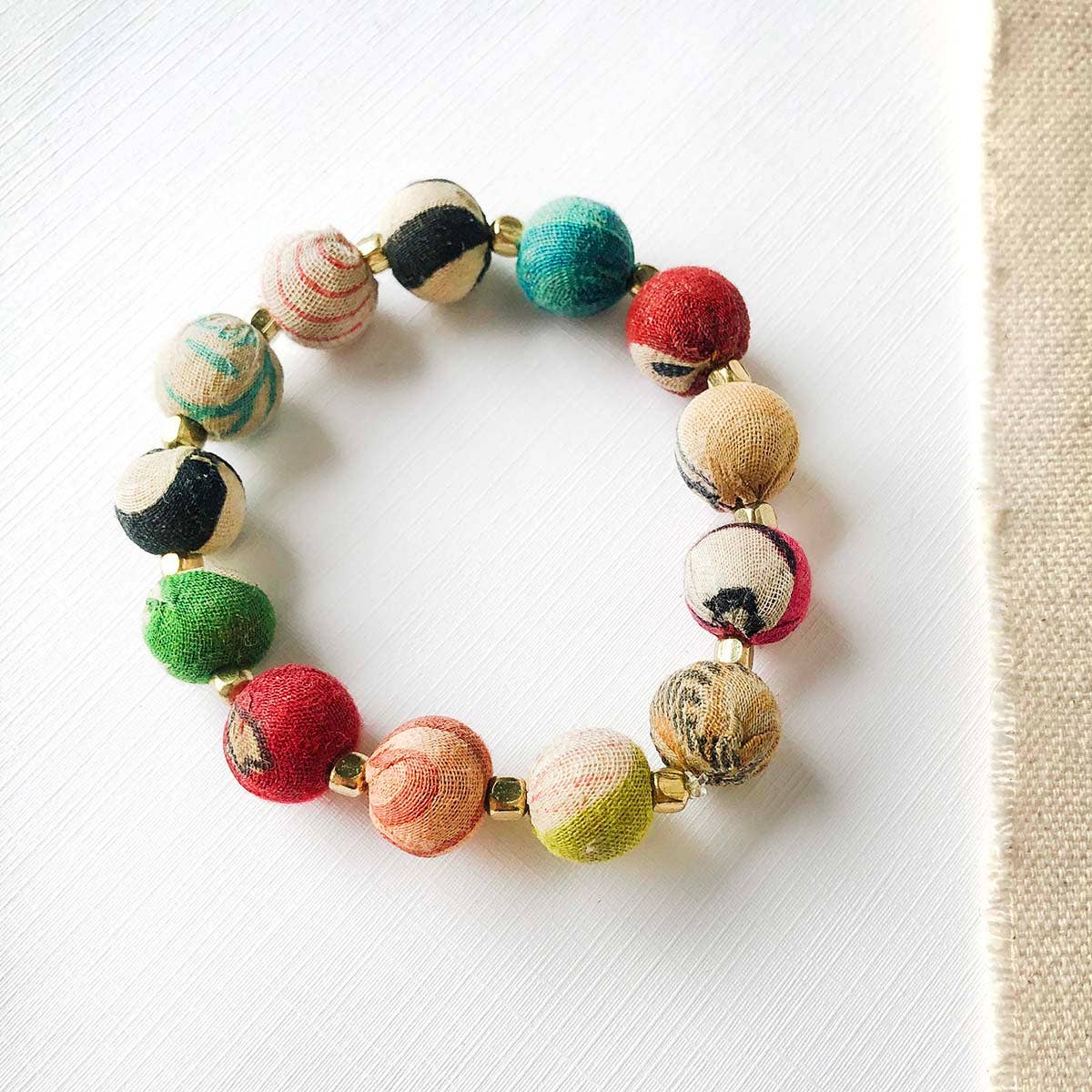 Small Kantha Bauble Bracelet