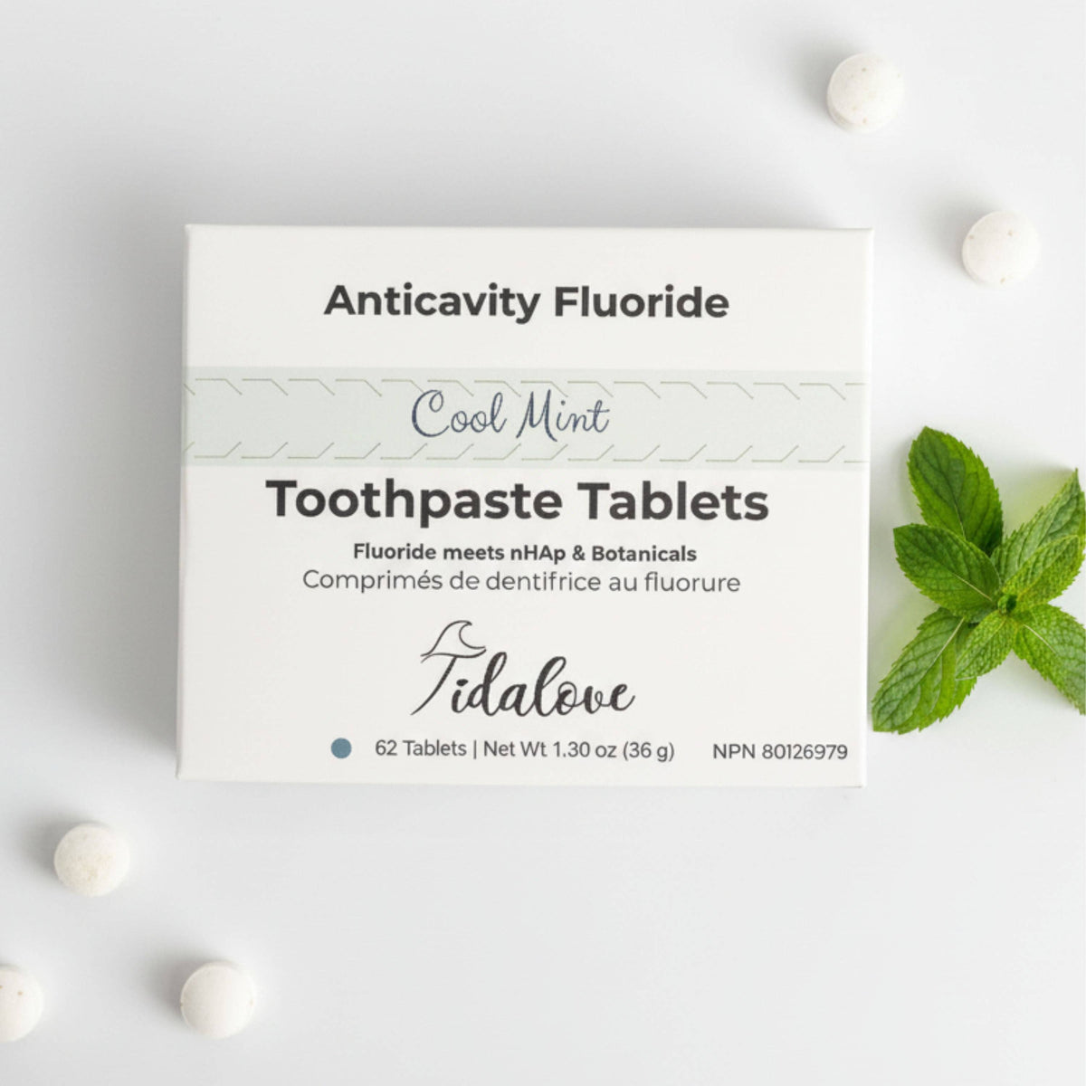 Fluoride Cool Mint Toothpaste Tablets
