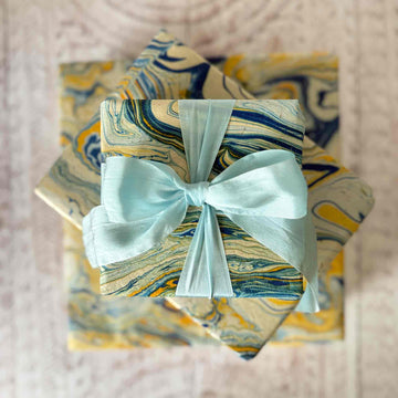 Handmade Lokta Wrapping Paper - Coast Marble