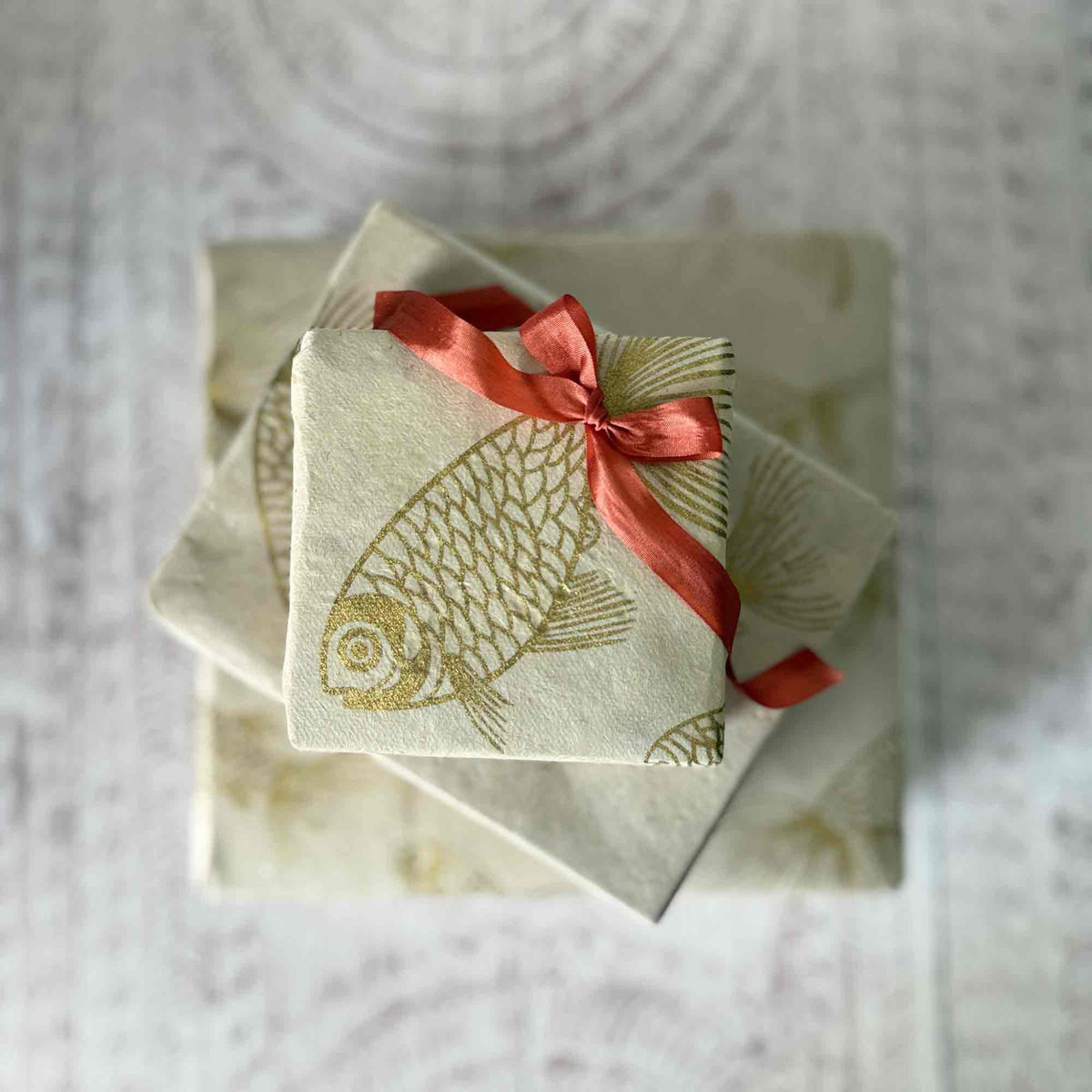 Handmade Lokta Wrapping Paper - Koi