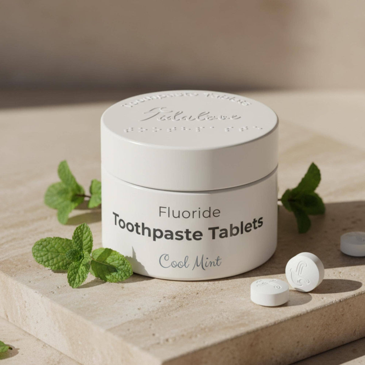 Fluoride Cool Mint Toothpaste Tablets