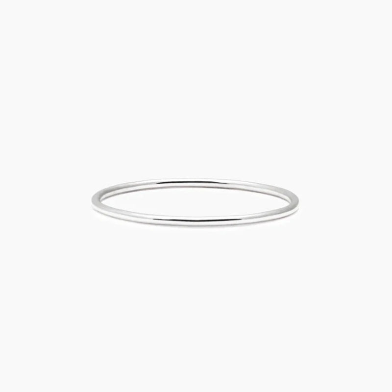 Recycled Sterling Silver Smooth Band Ring (1mm)