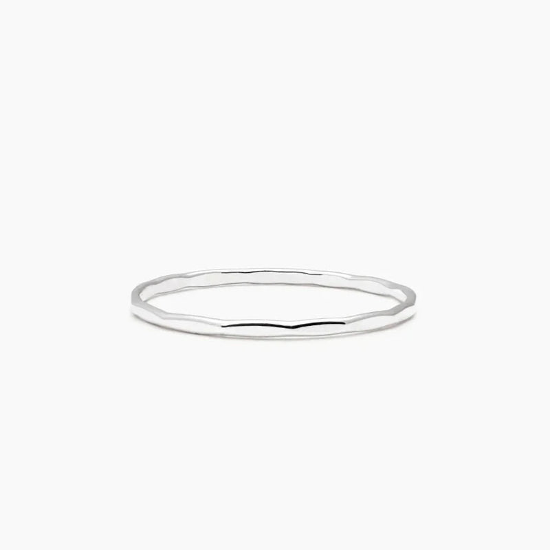 Recycled Sterling Silver Textured Band Ring (1mm)