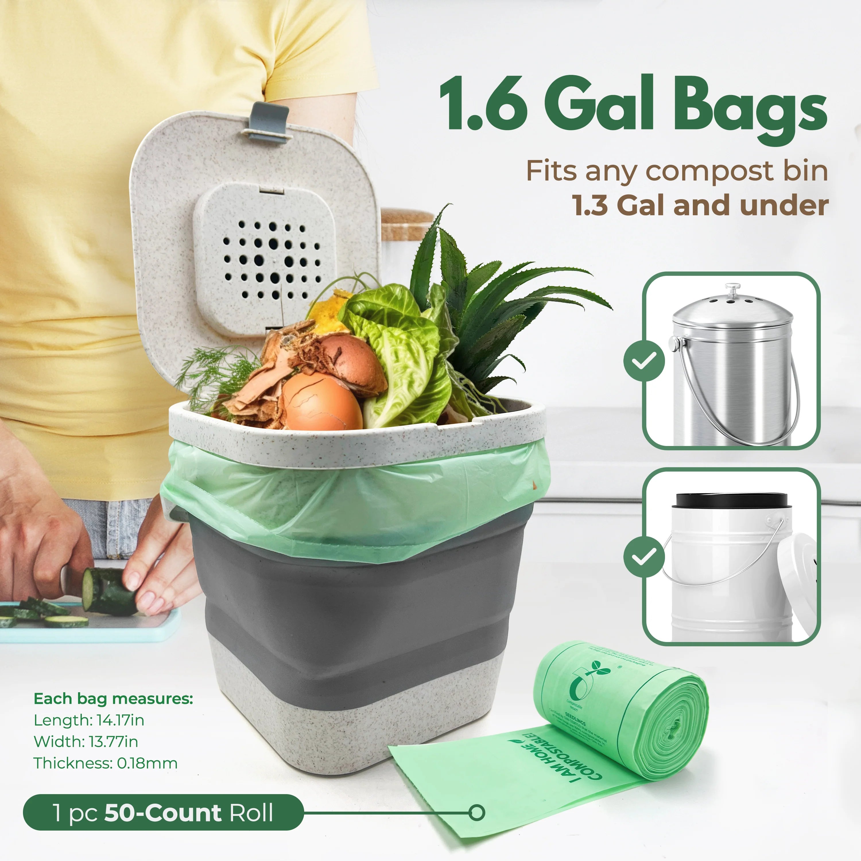Compostable Trash Bags 1.6 Gal
