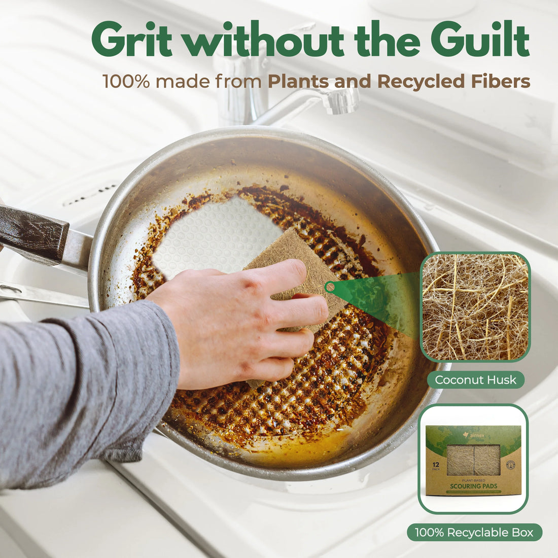 Coconut Scouring Pad - 3 Pack