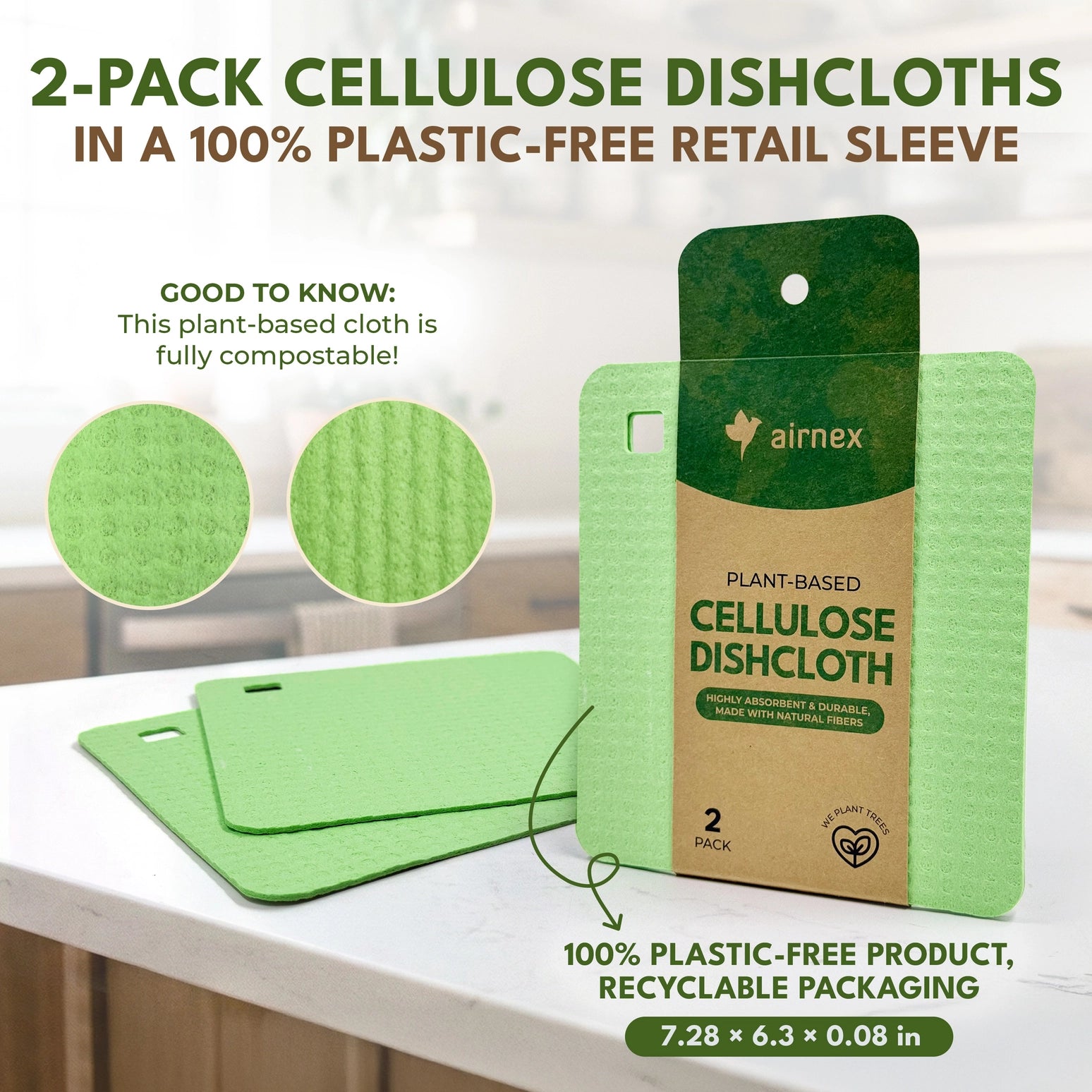Eco Swedish Dishcloths  – 2 Pack