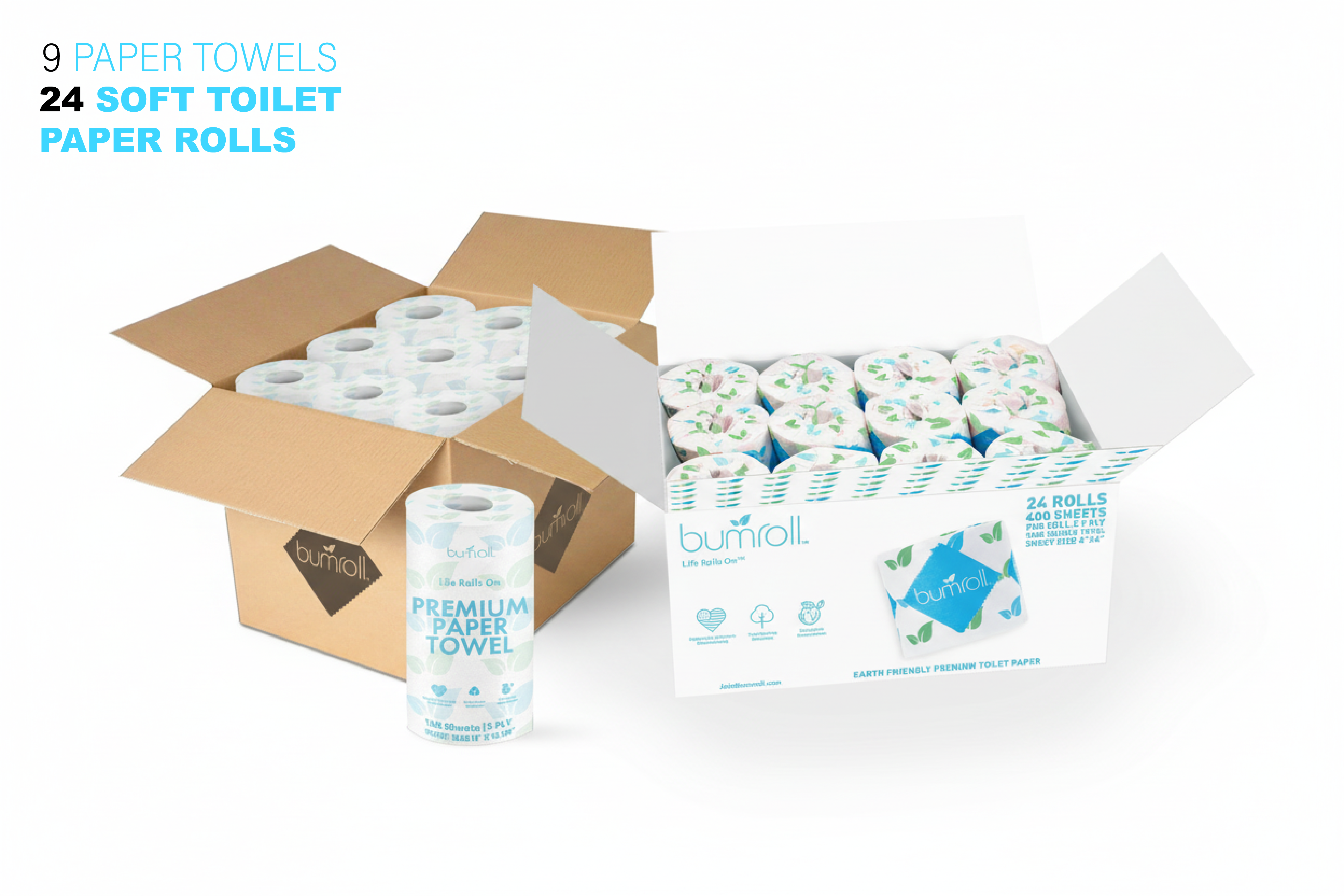 Bumroll Premium Toilet Paper And Towel Rolls - Made In The USA