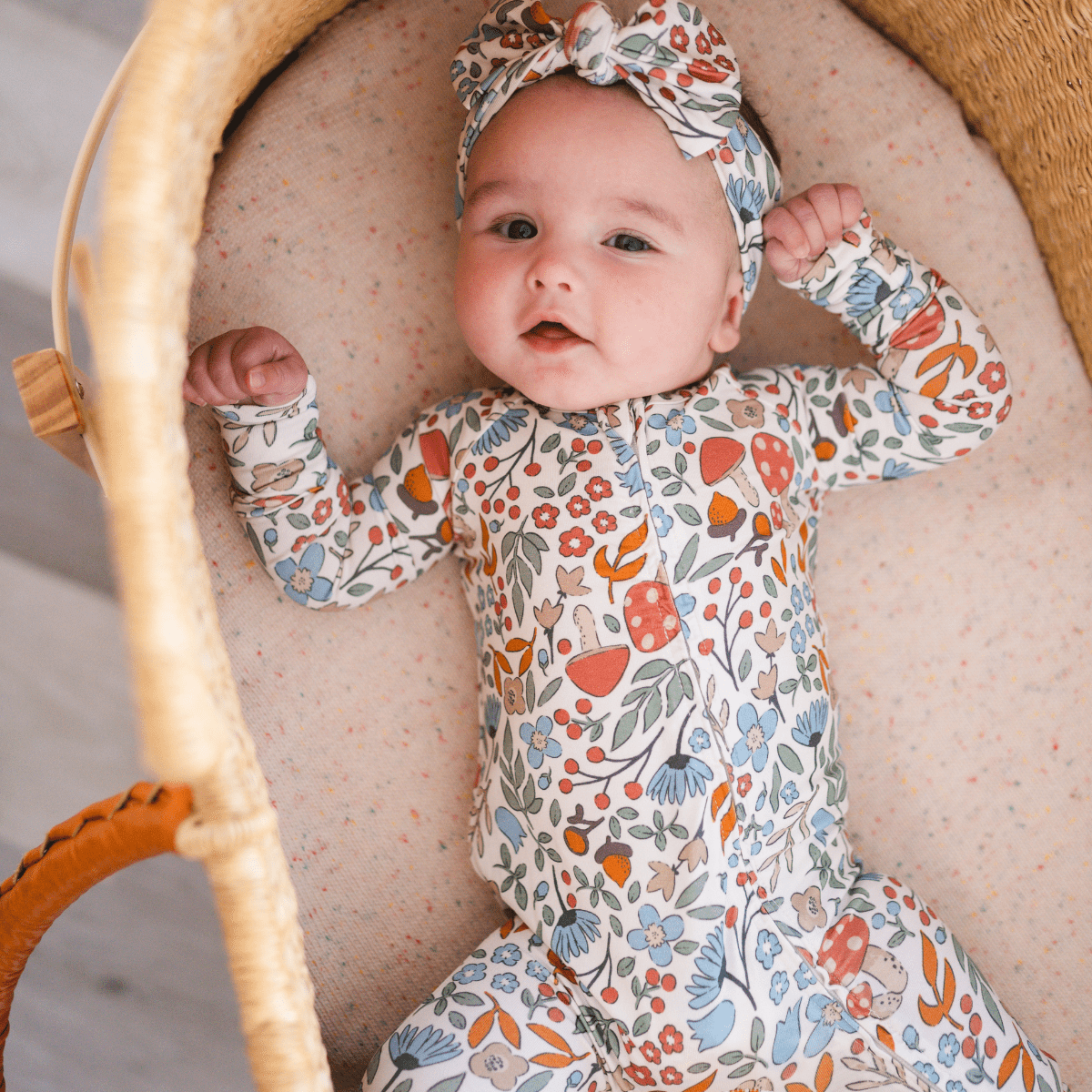 Convertible Bamboo Zip Romper - Fall Floral