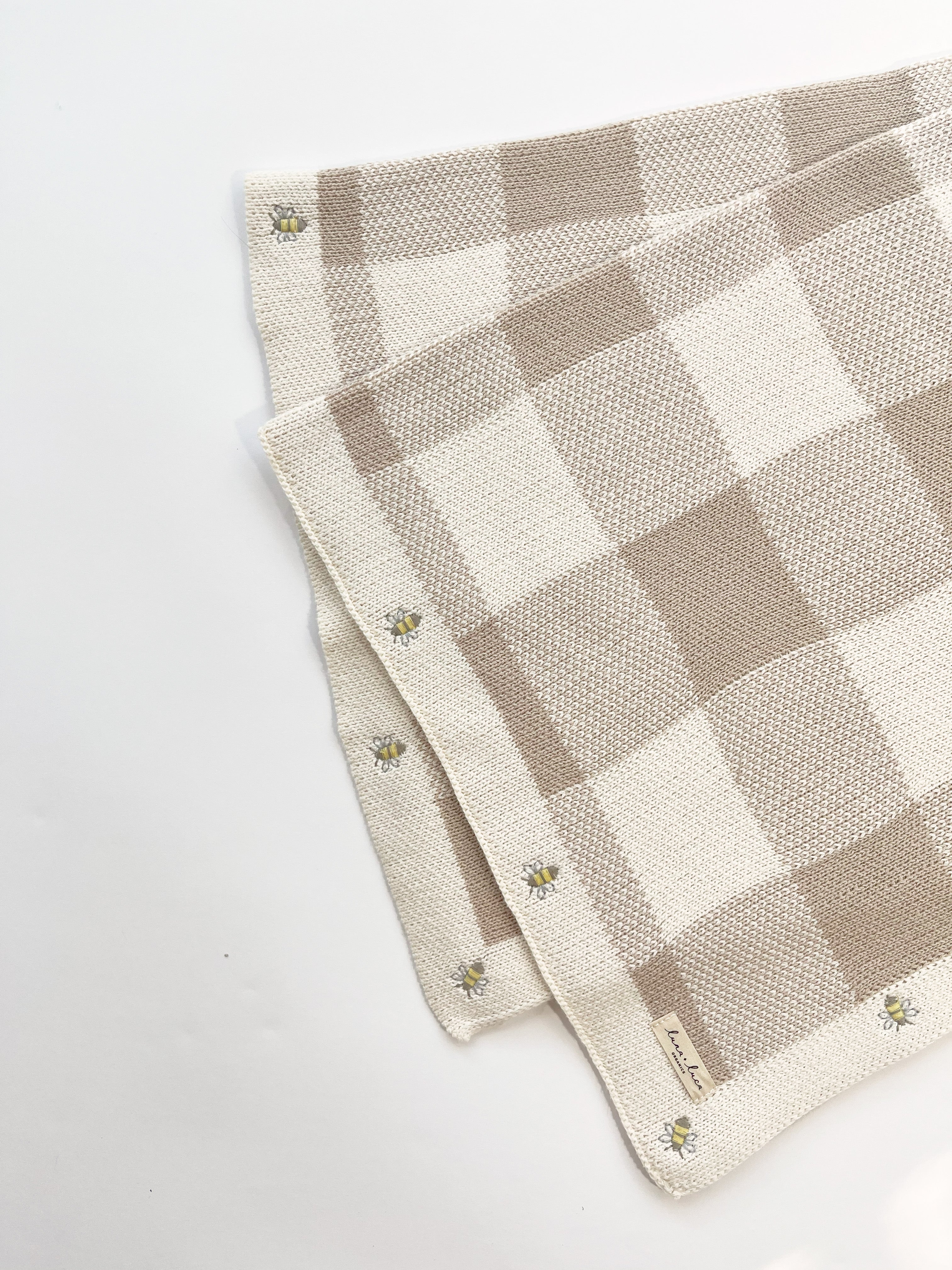 Busy Bee Gingham Baby Blanket