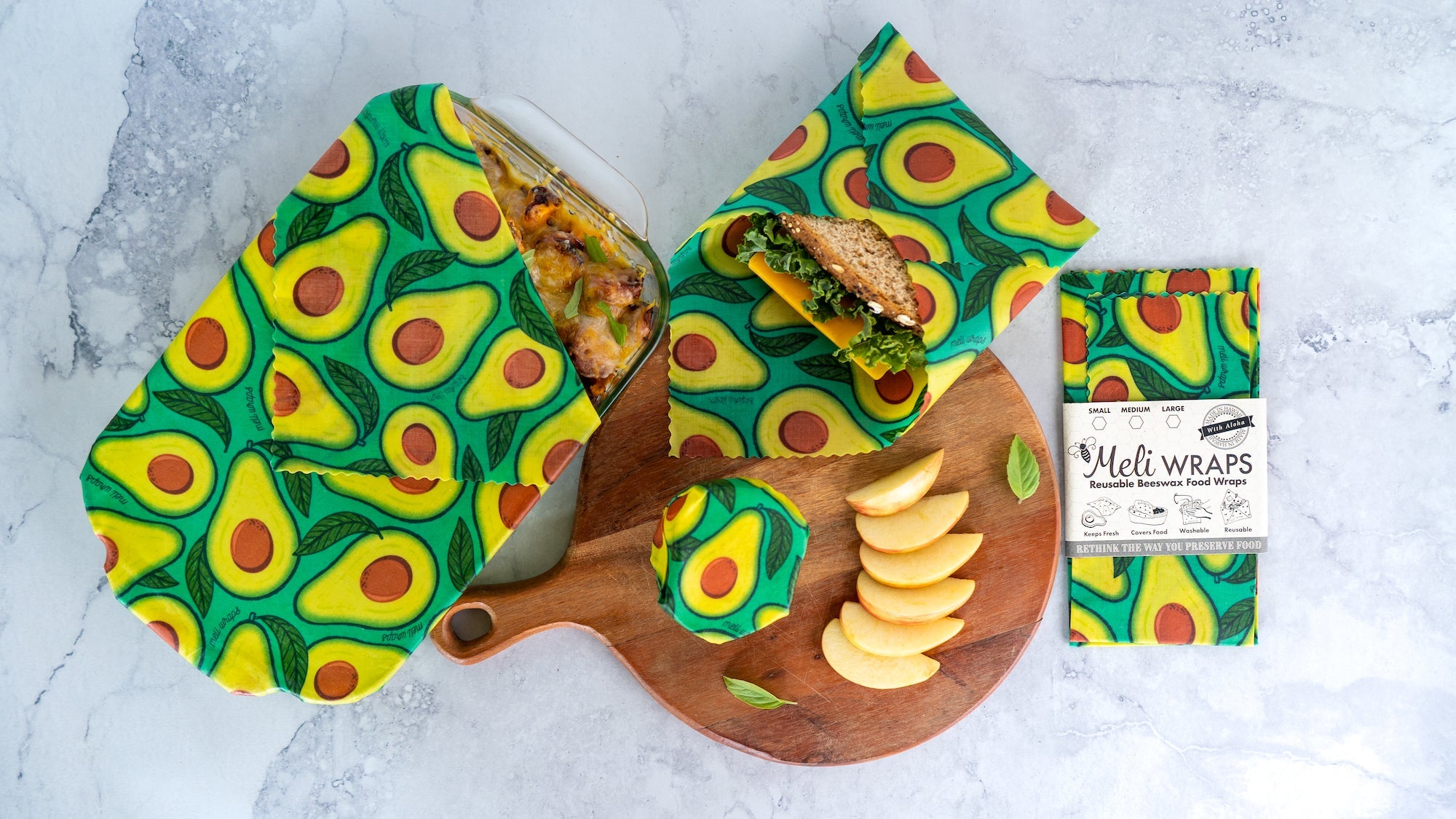 Meli Wraps Beeswax Food Wrap Roll - Avocado