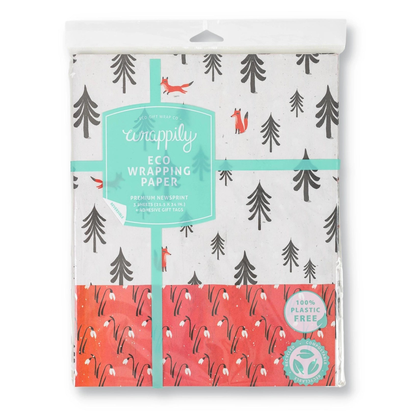 Fox Forest Eco Gift Wrap (Double Sided)