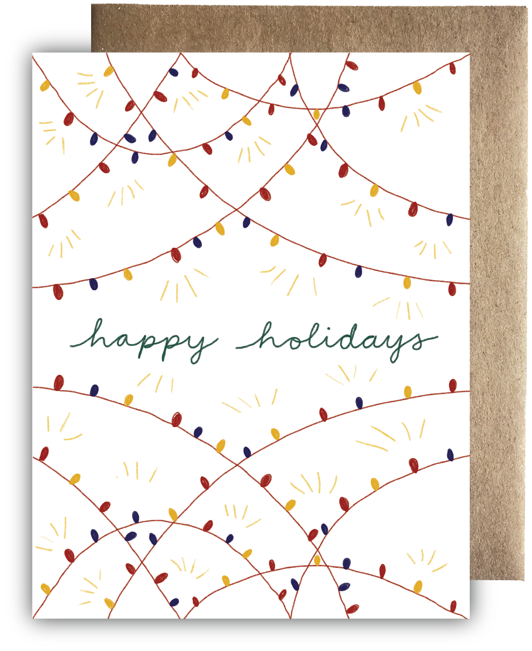 Recycled Paper Card - Happy Holiday Lights
