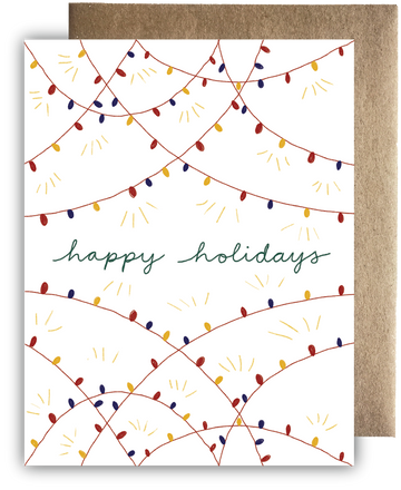Recycled Paper Card - Happy Holiday Lights