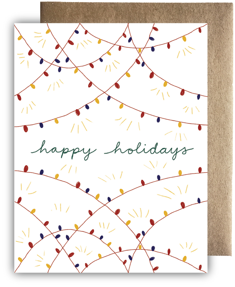 Happy Holiday Lights Recycled Paper Card