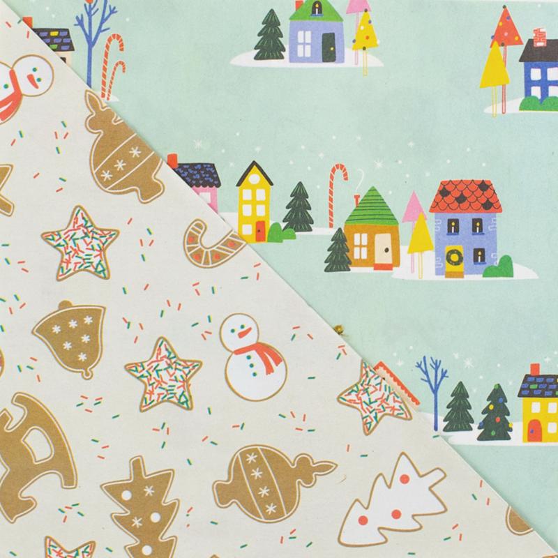 Christmas Cookies Eco Gift Wrap (Double Sided)