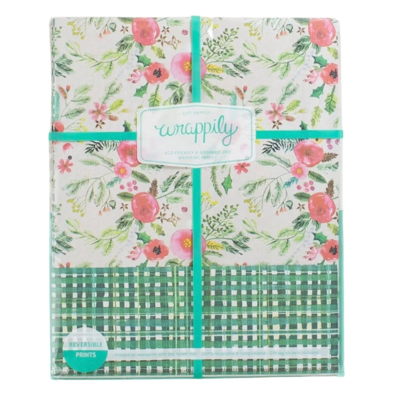 Winter Floral Eco Gift Wrap (Double Sided)