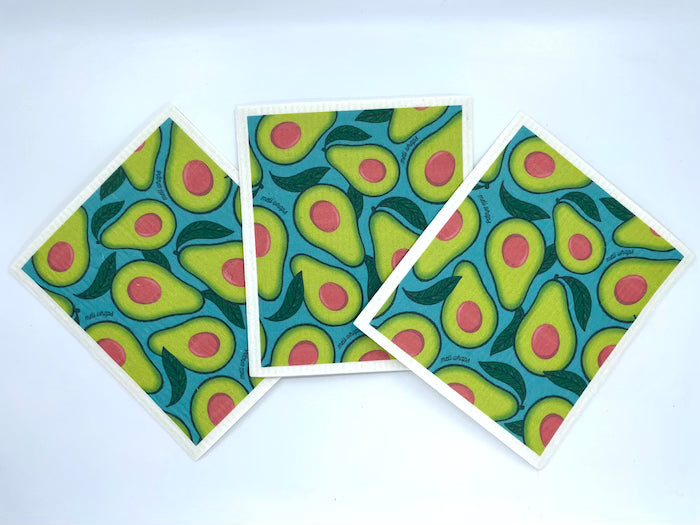 Meli Wraps Swedish Dish Cloth Set of 3 - Avocado