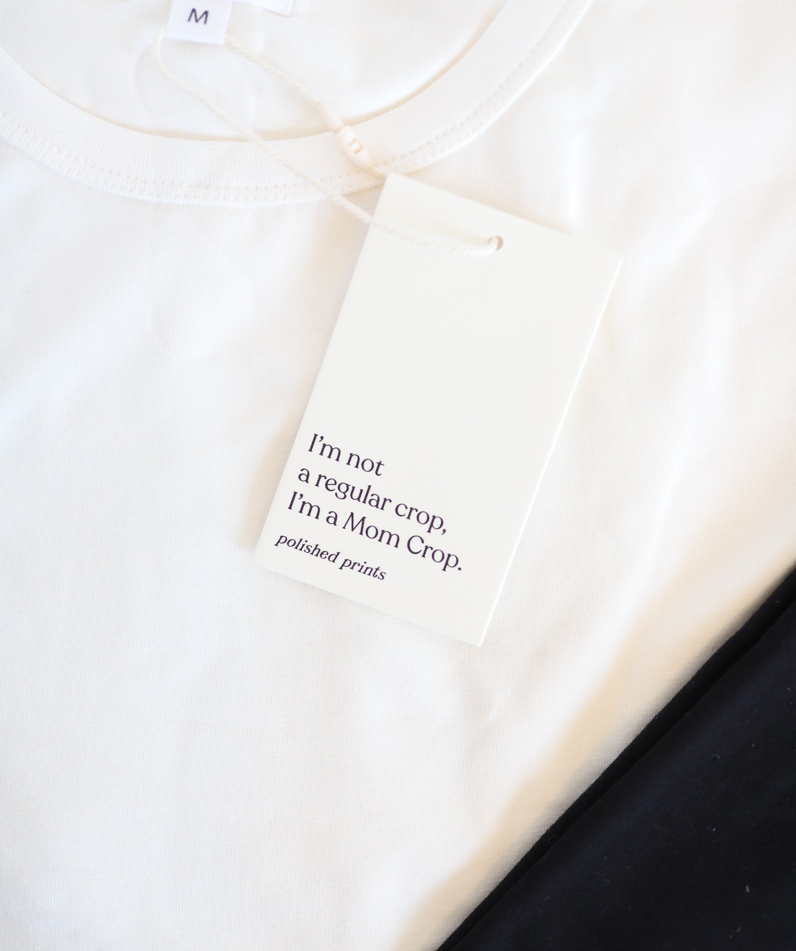 White Mom Cropped Tee