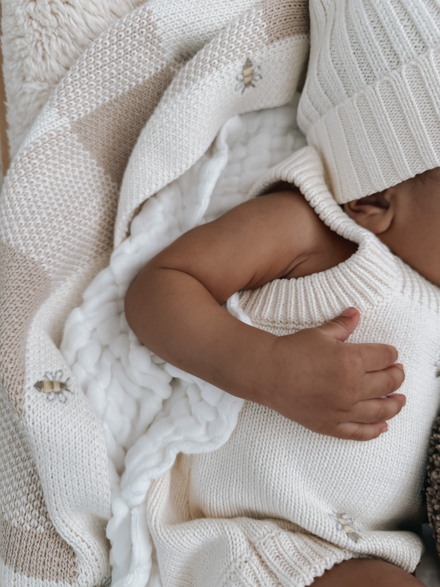 Busy Bee Gingham Baby Blanket