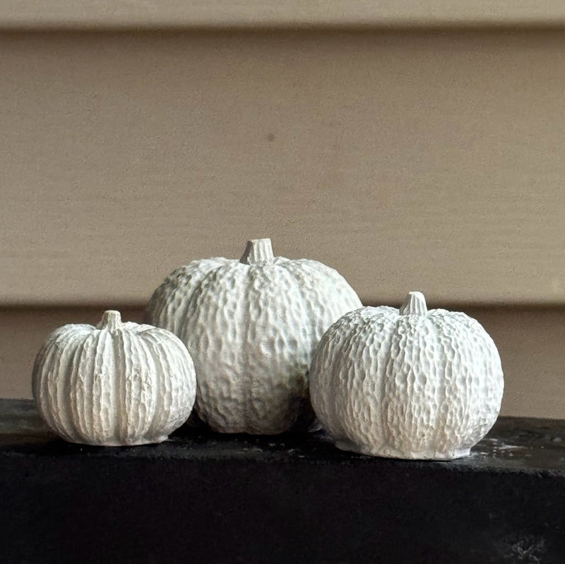 Set of 3 Pumpkins - Handmade Concrete Decor