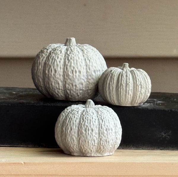 Set of 3 Pumpkins - Handmade Concrete Decor