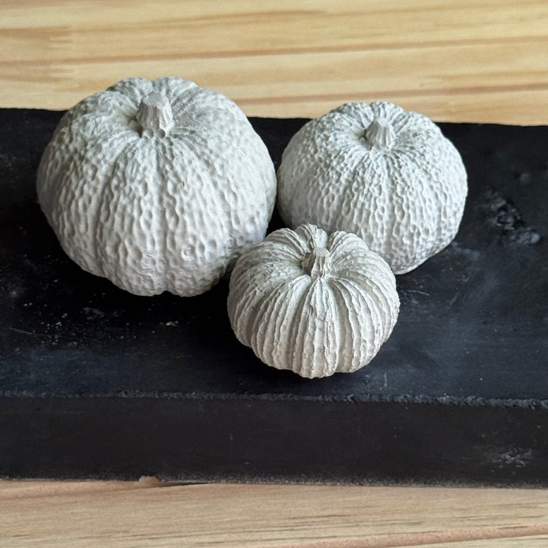 Set of 3 Pumpkins - Handmade Concrete Decor
